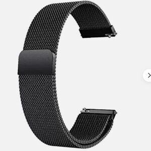 18mm Milanese Mesh Stainless Steel Metal Watch Band Black NWOT